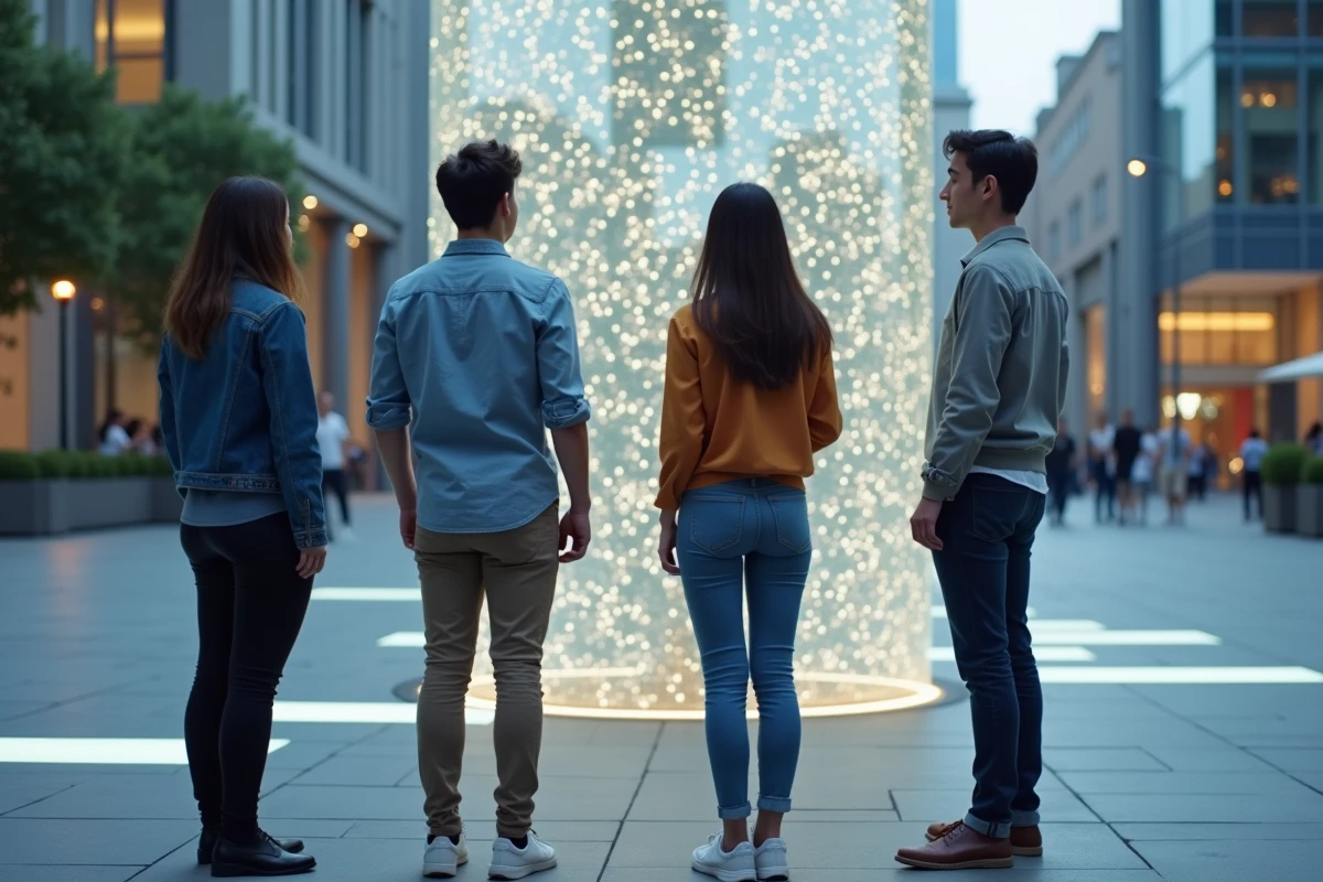 Groupe de jeunes adultes autour d